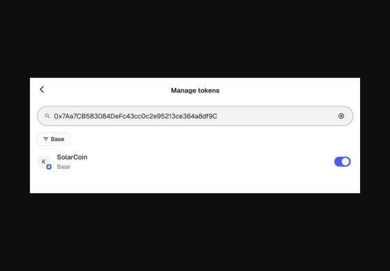 MetaMask import tokens screen with the kSLR contract address pasted in